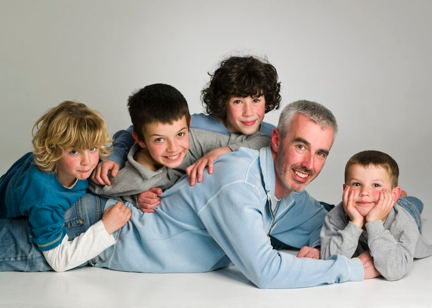 Portrait of a Father & his four sones in colour by PHOTOGENIC Dalkey