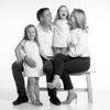 Family Portrait in black and white of a young family by PHOTOGENIC Dalkey